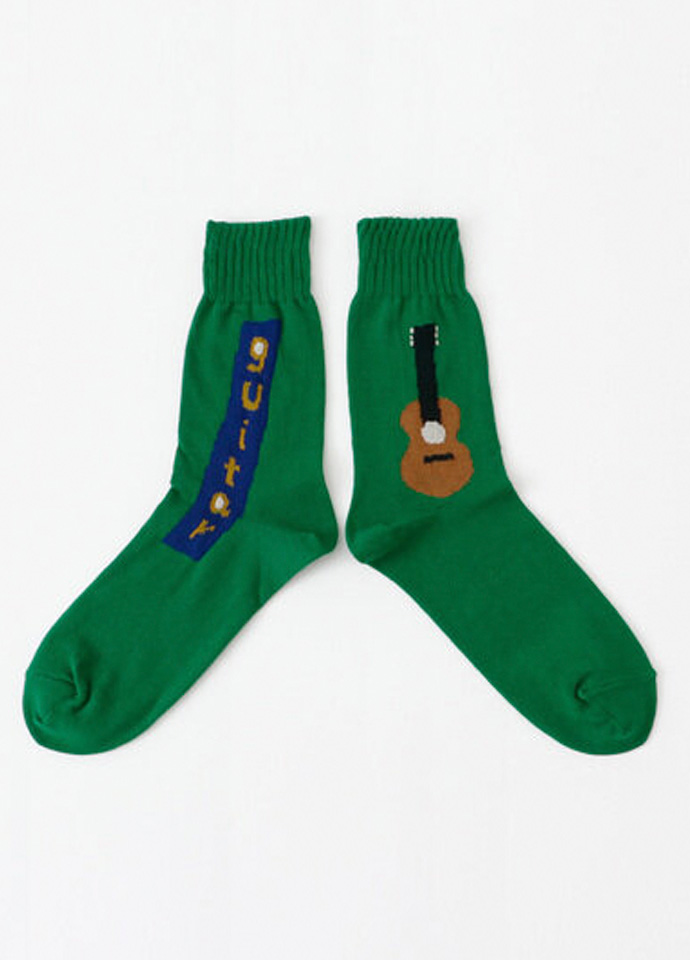 吉他吟唱中筒織紋襪